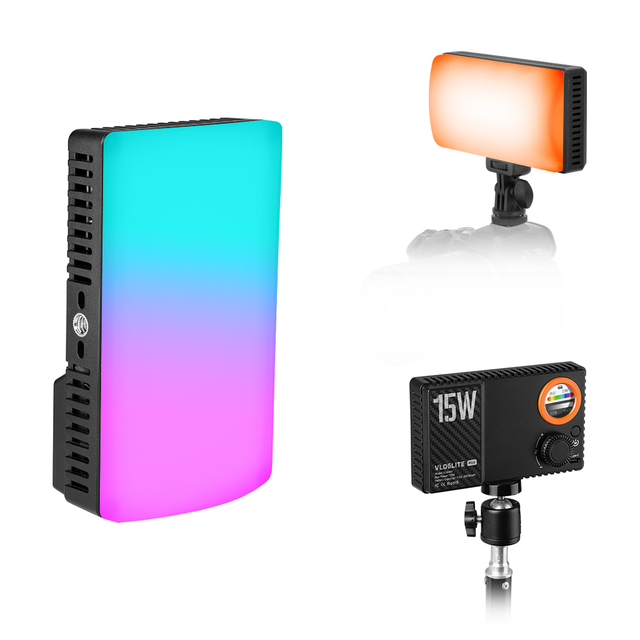 15W RGB Full Color Video Camera Light Phone Selfie Panel Lamp Shooting Soft Light for LED Photography Lighting Live Tiktok