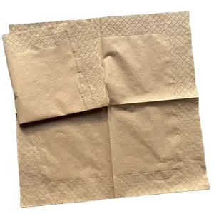 MingXuan Custom Black Dinner Napkin 2ply 1/8 1/4 Fold For Restaurant White Brown Paper Napkins Natural Paper Napkins