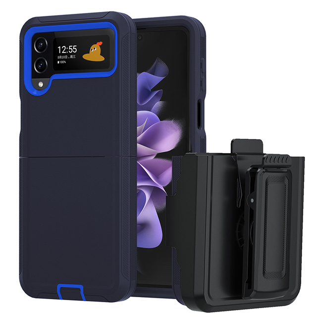 For Samsung Galaxy Z Flip 4 Heavy Duty Rugged Shockproof Belt Clip Kickstand Phone Cover Case,Anti Drop Defender Back Phone Case