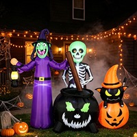 Fournisseur transfrontalier exclusif pour Halloween : Décoration de scène de jardin gonflable de sorcière de 1,80 m pour les fêtes, fabriquée en Chine