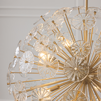 Lustre moderne de luxe, grand luminaire suspendu au plafond, cadre en laiton avec pétales en verre, pour salon, décoration de la maison