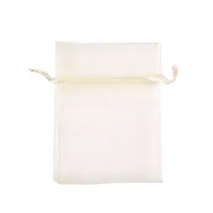 ถุงของขวัญถุงผ้าโปร่งบางหลายสีมีเชือกผูกสำหรับงานแต่งงานพิมพ์โลโก้แบบกำหนดเอง