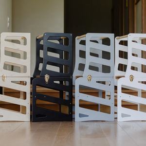 Tour d'apprentissage en bois Montessori moderne, pliable et réglable, marchepied pour enfants pour une utilisation en chambre - Product Image 3