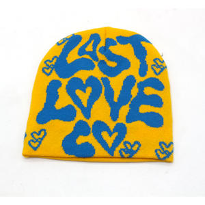 Bonnet tricoté d'<span class=keywords><strong>hiver</strong></span> noir avec logo brodé personnalisé - Product Image 3