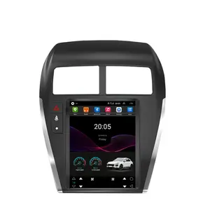 Mingxiang rádio multimídia automotivo, rádio multimídia com estilo tesla, android 8.1, tocador de dvd para mitsubishi asx, android, navegação