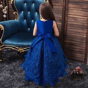 Vestido de princesa de encaje para niñas, sin mangas, con dobladillo alto y bajo, para fiestas y desfiles - Product Image 3
