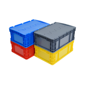 400*300*230 ağır mavi istiflenebilir geri dönüşümlü plastik katı kutu hareketli kasalar depolama taşıma Eurobox lojistik kutuları - Product Image 6