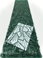 NI.AI Tissu de dentelle perlée de luxe avec dentelle à paillettes avec dentelle en filet perlé pour les fêtes de mariage Matériaux pour filles