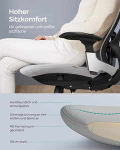 <span class=keywords><strong>Chaise</strong></span> pivotante moderne <span class=keywords><strong>SONGMICS</strong></span> <span class=keywords><strong>chaise</strong></span> en maille <span class=keywords><strong>chaise</strong></span> de bureau inclinable réglable ergonomique - Product Image 6