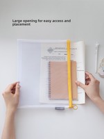 Pochette de rangement en nylon Frost Mountain avec fermeture éclair, porte-documents transparent épaissi pour classification par sujets, format A4/A6 pour papiers d'examen