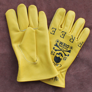 Guantes de motociclismo de cuero genuino de vaca-Guantes DE TRABAJO antideslizantes duraderos para hombres y mujeres - Product Image 2