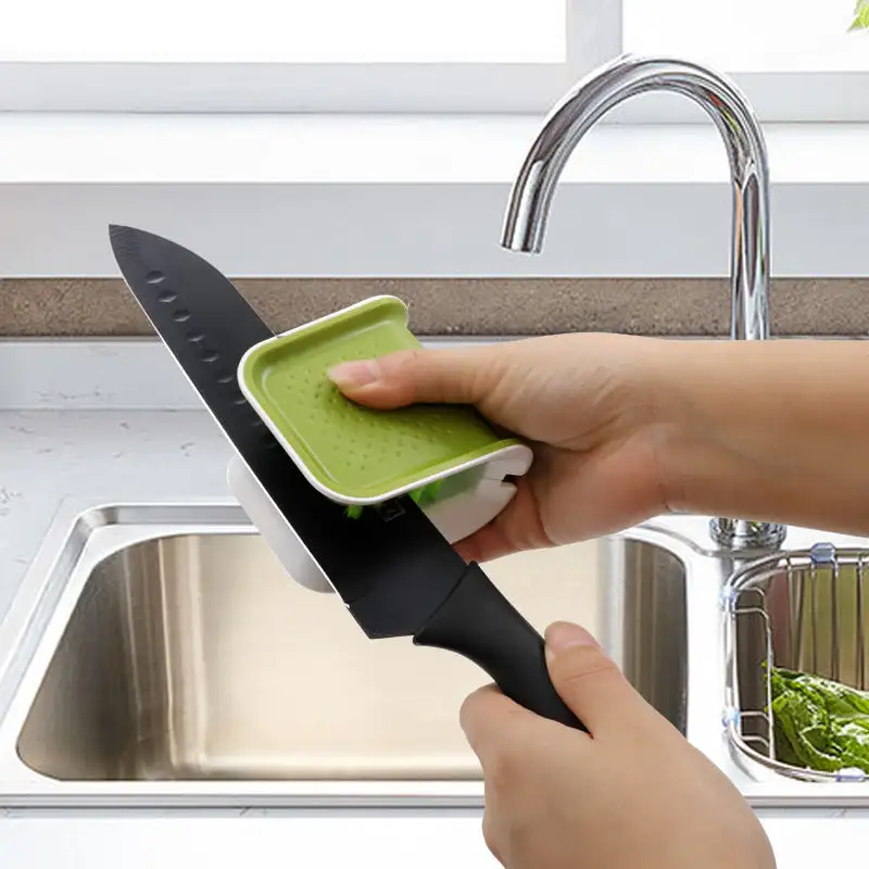 U-shaped washing knife brush kitchen knife spoon kitchen tableware double-sided cleaning brush Creative fork chopsticks cleaner