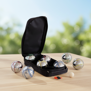 Nouveauté : Ensemble <span class=keywords><strong>de</strong></span> boules <span class=keywords><strong>de</strong></span> pétanque peintes à la main avec lignes colorées, 8 boules, sac personnalisé pour jeu en extérieur - Product Image 4
