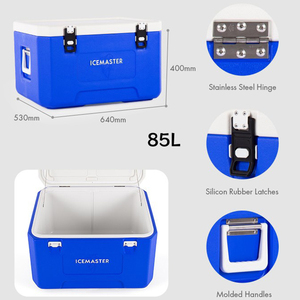 IceMaster FRESH 85L OEM Good Quality Cold Insulation Food Grade PP Handle Large Capacity Blue 85L Medical Cooler <b>Box</b> for Truck - Product Image 5