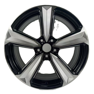 Jantes en alliage d'aluminium à cinq branches concaves forgées Black Camel 17-19-20 pouces, fraisage des rayons de 35 mm, noir brillant, neuves pour voitures particulières Audi - Product Image 1