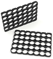 Factory CE Certified Black ABS+PC Honeycomb 18650 Battery Holder 4S8P Cylinder Cells Hexagonal Fixed Spacer Battery Brackets