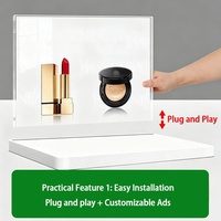 Support de présentation en acrylique transparent personnalisé pour produits de soin et maquillage, présentoir cosmétique et de parfum en acrylique transparent pour magasin de beauté