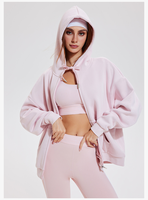 Pakaian Wanita 3XL Pabrik Pakaian Fitness Siap Kirim Crop Zipper Sweatshirts Legging Gym Yoga Bra Activewear 3 Pcs Setelan Wanita