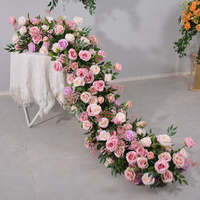 LUYI Tapis de mariage bleu roi artificiel en promotion avec fleurs pour allées de cérémonie et décoration de mariage