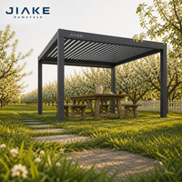 Pergola en aluminium Jiake 6063-T5 avec toit à lames motorisées pour jardin, verger, patio, terrasse extérieure, gazebo, pavillon
