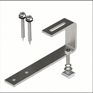 Crochet de fixation solaire en acier inoxydable <span class=keywords><strong>pour</strong></span> système de montage solaire domestique, support de toit inclinable en aluminium <span class=keywords><strong>pour</strong></span> toits en tuiles ou en bardeaux - Product Image 1