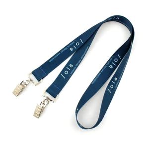 Customized Logo Sublimation Rush <b>Lanyard</b> With Double Bulldog Clip - Product Image 2