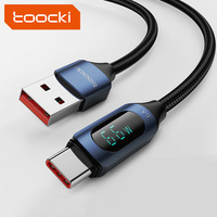 Toocki – nouveau design d'affichage 6a 66W, nylon tressé super rapide, charge rapide, câble usb type c pour téléphone