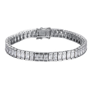Bracelet Tennis en Argent Sterling S925, style <span class=keywords><strong>Rap</strong></span> Cubain, serti d'une rangée de Moissanite et de diamants, design 'Gang <span class=keywords><strong>Drill</strong></span>' - Product Image 5