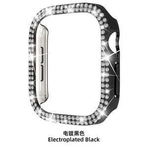 เคสนาฬิกาแบบกลวงประดับเพชรสองแถวสำหรับ Apple Watch 12, เคสแข็ง PC ชุบเคลือบ, เคสกันกระแทก 42 มม./46 มม. - Product Image 5