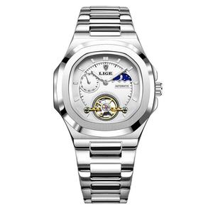 Reloj Mecánico de Lujo para Hombre, con Tourbillon, Cuadrado, de Acero Inoxidable, con Cristal, Fase Lunar, Multifunción, Edición Limitada - Product Image 2