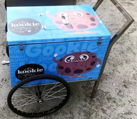 Gerobak Jualan Es Krim Stainless Steel - Gerobak Es Krim Mobile untuk Makanan Ringan
