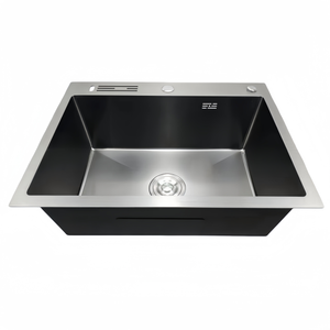 Évier de cuisine Drop in Évier de cuisine en acier inoxydable à cuvette unique avec kit de vidange et distributeur de savon 60*45 - Product Image 4