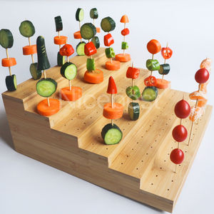 Porta Spiedini in Bambù <span class=keywords><strong>per</strong></span> Frutta e Cocktail, Supporto <span class=keywords><strong>per</strong></span> Esposizione <span class=keywords><strong>Antipasti</strong></span> <span class=keywords><strong>per</strong></span> Catering e Feste - Product Image 4