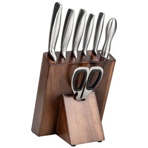 Household Kitchen Food Cutting 8-Piece High Hardness Stainless Steel Kitchen <b>Knife</b> <b>Set</b> with Wood <b>Knife</b> Block - Product Image 1