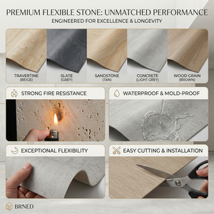 Pannelli in Pietra Flessibile Travertino, Pannelli in Pietra Ultra <span class=keywords><strong>Sottili</strong></span>, Piastrelle in Ceramica Morbida - Product Image 5