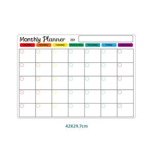 OEM Promotional 2025-2026 Art Deco Design Paper Material Magnetic Monthly/Weekly Calendar Fridge Magnet