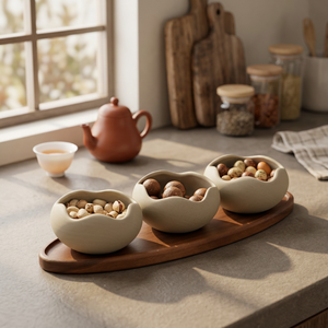Juego de Tazones para Aperitivos de Resina Hechos a Mano con Bandeja de Madera para Servir Nueces, Frutos Secos, Dulces, Aperitivos y para Servir en la Mesa - Product Image 2