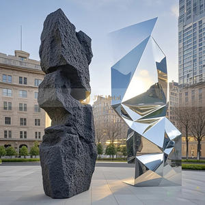 M92 304 Grande sculpture géométrique d'art en métal pour paysage de place publique - Product Image 1