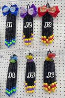 Queue de cheval torsadée géante colorée pour enfants avec élastique de 6 à 8 pouces et grosses boules de 30 mm pour filles - Vente en gros