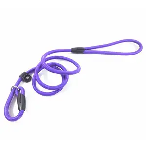 Custom 8ft 6ft 5ft Nylon Durable Handle Slip Training Pet Lead Long P Chain Cowhide Rope Dog Leash