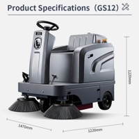 Tebais GS12 Balayeuse de voirie autoportée pour le nettoyage des propriétés commerciales et des collectivités, avec système de nettoyage par incinération thermique des déchets