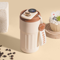 Taza de café de invierno termo de acero inoxidable al vacío de doble pared portátil personalizada, Taza Termo Digital con pantalla de temperatura Led