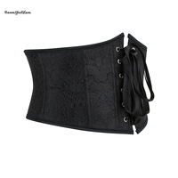 XS S M L XL XXL XXXL Large Ceinture Brocart Underbust Corselet Gothique Poitrine Binder Bustier Cupless Corset Croix Bandage Crop Top