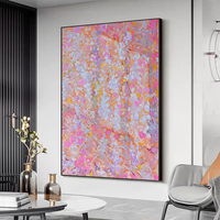 Peinture murale abstraite florale moderne et simple Mintura, lavande, faite à la main, peinte à l'huile, acrylique, 6 couleurs, sur toile, fleurs