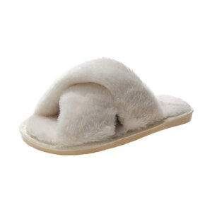 Pantoufles en peau <span class=keywords><strong>de</strong></span> <span class=keywords><strong>mouton</strong></span> floue à la maison pour femmes - Product Image 5