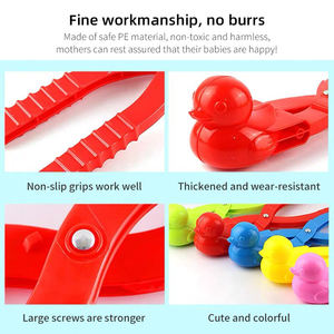 Kit d'outils pour faire des boules de neige, activités hivernales en plein air, bataille de boules de neige, deux tailles, forme de bonhomme de neige, cœur, canard, jouet à neige pour enfants - Product Image 3
