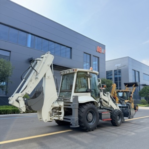 Chargeuse-pelleteuse compacte blanche 388H avec chargeur frontal et accessoire d'excavation arrière, poids 7000 kg, moteur puissant - Product Image 3