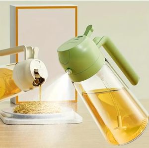 Rociador de Aceite de Oliva Ecológico de Vidrio de 16oz/470ml, Dispensador 2 en 1, Apto para Lavavajillas, para Freidora de Aire, Ensaladas, Barbacoa, Utensilios de Cocina - Product Image 2