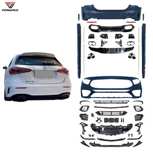 Kit de Carrocería para <span class=keywords><strong>Mercedes</strong></span> <span class=keywords><strong>Benz</strong></span> Clase A W177 19-24 <span class=keywords><strong>AMG</strong></span> A45, Nuevo, Parachoques Delantero, Parachoques Trasero, Faldones Laterales con Clips Incluidos - Product Image 2