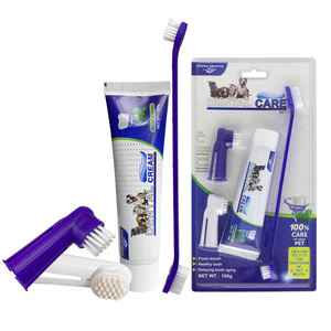 Kit de Cuidado Dental para Gatos 4 en 1 en Blister, <span class=keywords><strong>Cepillo</strong></span> de Dientes para Mascotas, Pasta de Dientes, <span class=keywords><strong>Cepillo</strong></span> de Dientes para Perros, Venta al por Mayor de Fábrica - Product Image 1